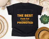 The Best Dads Get Promoted To Grandpa Gold graphic tee in Black