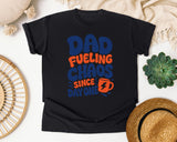 Dad Fueling Chaos Since Day One White 3 graphic tee in Black