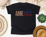 America Grey 3 graphic tee in Black