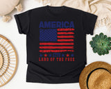 America 1776 Land Of The Free Red graphic tee in Black