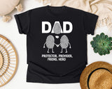 Dad Protector Provider Friend Hero White graphic tee in Black