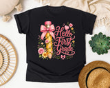 Hello First Grade Pencil graphic tee in Black
