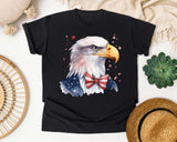 Eagle With Flag Bow Tie graphic tee in Black