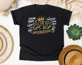 Dad Hardworking Strong Funny Loving Protector graphic tee in Black