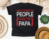 My Favorite People Call Me Papa White graphic tee in Black