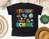 Straight Into High School graphic tee in Black