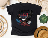 Land Of The Free Because Of The Brave Black graphic tee in Black