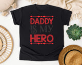 Daddy Is My Hero Pink 2 graphic tee in Black