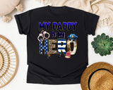 My Daddy Is My Hero Grey 2 graphic tee in Black