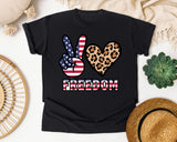 Peace Love Freedom Black graphic tee in Black
