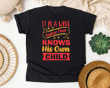 It Is A Wise Father That Knows His Own Child Red graphic tee in Black