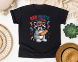 Red White And Feral graphic tee in Black