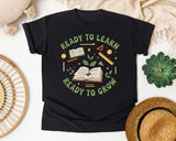 Ready To Learn Ready To Grow Book graphic tee in Black