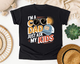 I'm A Cool Dad Just Ask My Kids White 2 graphic tee in Black