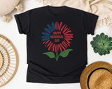 Happy Memorial Day Pink graphic tee in Black