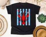Patriotic Lobster Martini graphic tee in Black