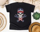 Skull Cap And Wrenches graphic tee in Black