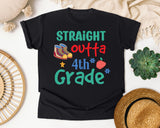 Straight Outta 4th Grade Sneakers graphic tee in Black