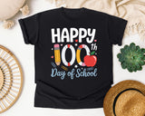 Happy 100th Day Of School graphic tee in Black
