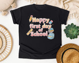 Happy First Day Of School Pastel graphic tee in Black