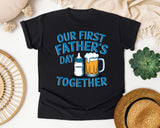 Our First Father's Day Together Grey graphic tee in Black