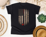 American Flag Golf Clubs graphic tee in Black