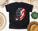 Patriotic Welding Helmet graphic tee in Black