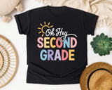 Oh Hey Second Grade graphic tee in Black