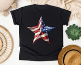 American Flag Star graphic tee in Black