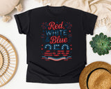 Red White And Blue 250 graphic tee in Black