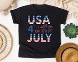 USA 4th Of July Grey graphic tee in Black