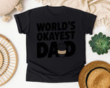 World's Okayest Dad White graphic tee in Black