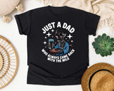 Just A Dad Who Always Came Back With The Milk White graphic tee in Black