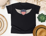 Patriotic Winged Shield graphic tee in Black