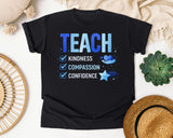 Teach Kindness Compassion Confidence graphic tee in Black