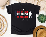 The Father The Legend The Veteran graphic tee in Black