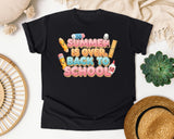 Summer Is Over Back To School Pencils graphic tee in Black