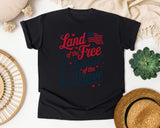 Land Of The Free Because Of The Brave Grey 2 graphic tee in Black