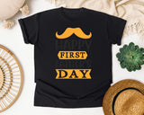 Happy First Father's Day Gold graphic tee in Black