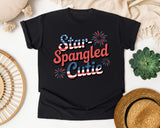Star Spangled Cutie Grey graphic tee in Black