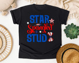 Star Spangled Stud graphic tee in Black