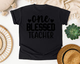 One Blessed Teacher Bold graphic tee in Black
