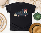Patriotic Truck With Gifts graphic tee in Black