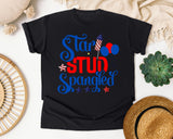 Star Stud Spangled graphic tee in Black