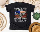 Land Of The Free Because Of My Hero graphic tee in Black