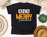 One Merry Teacher graphic tee in Black