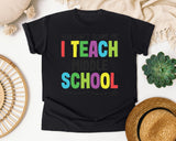 You Can't Scare Me I Teach Middle School Bright Graphic Tee graphic tee in Black