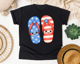 Patriotic Flip Flops graphic tee in Black