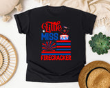 Little Miss Firecracker Red graphic tee in Black