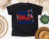 God Bless America Navy graphic tee in Black